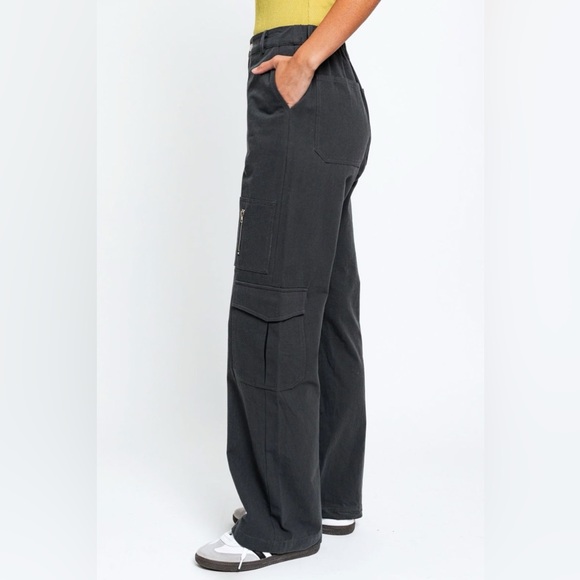Tasha Apparel High Waisted Wide Leg Cargo Pants with Pockets - Picture 7 of 10